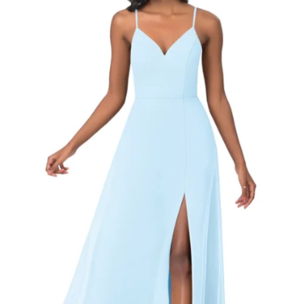 Azazie Lena Dress in Sky Blue